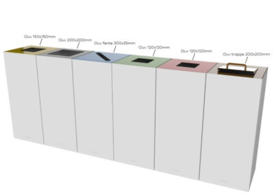 Borne de tri sélectif à composer en fonction des déchets à collecter