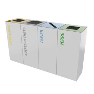 Bornes de tri sélectif blanches et design, élégantes et efficaces