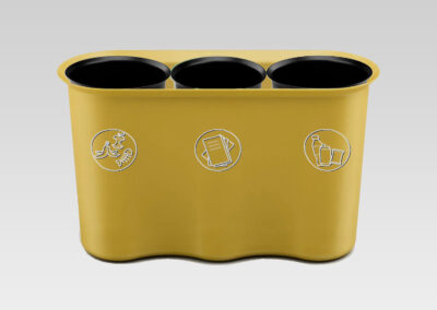 Poubelle de tri 3 bacs Selectibox Trio, 1 container et 3 sceaux