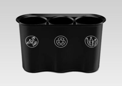 Poubelle de tri trois bacs Selectibox, corbeille 100% recyclée et recyclable