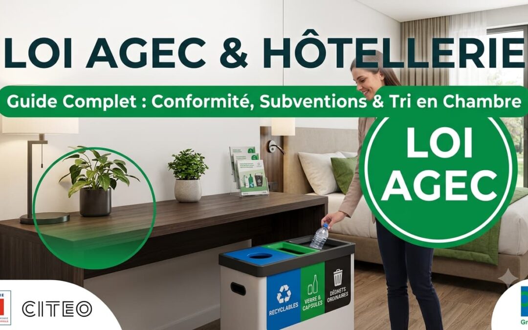 Loi AGEC en Hôtellerie : Comment financer le tri en chambre ? (Guide Complet)